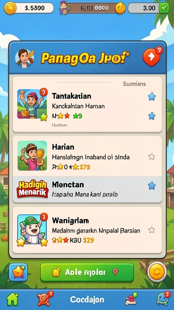 Screenshot menunjukkan tampilan awal permainan yang menarik.