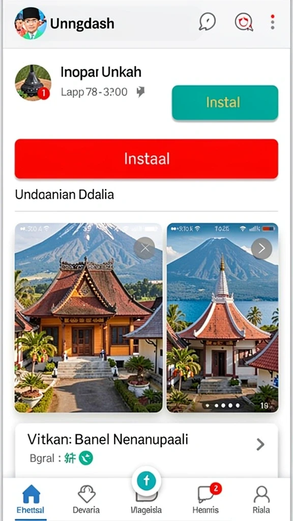 Menu permainan yang mudah diakses dan lengkap.