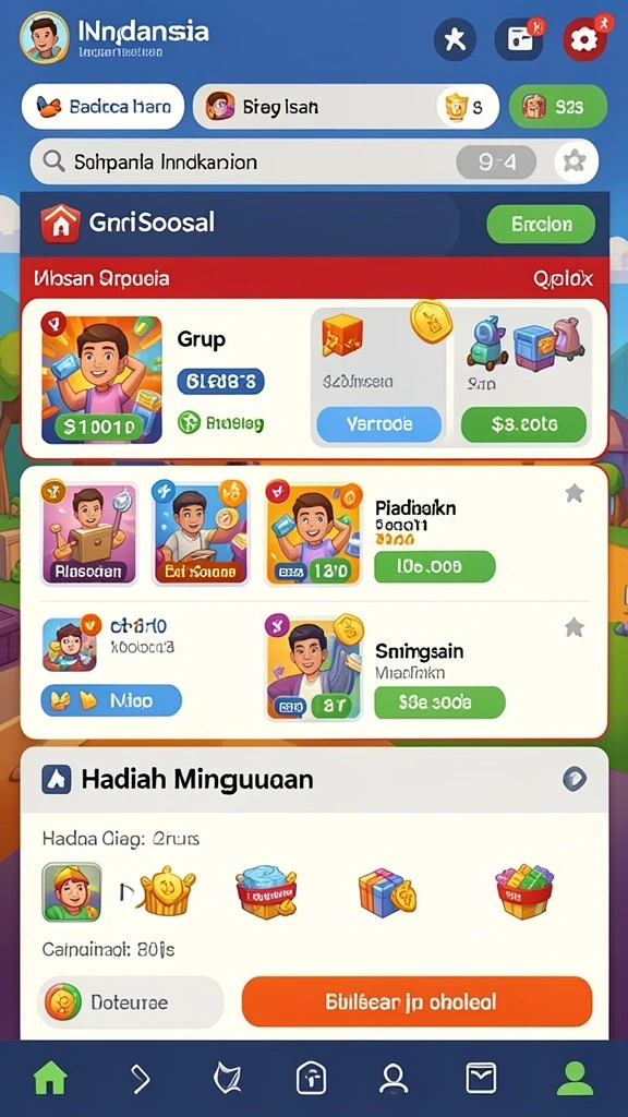 Fitur interaksi sosial yang aktif.