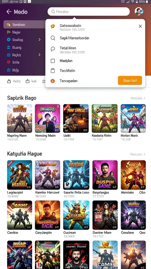 Tampilan antarmuka permainan yang menarik dan user-friendly.