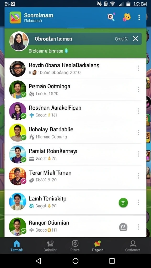 Screenshot menggambarkan interaksi multiplayer di dalam game.